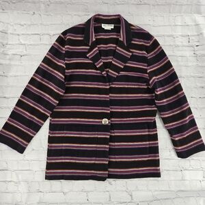 Western Colorful Striped Chic Blazer Size Large